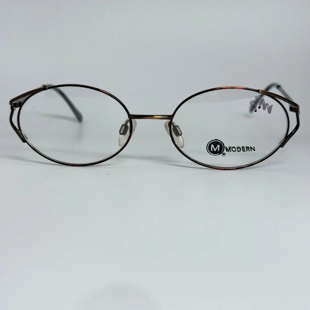 Modern Ethel Eyeglasses Frame 52-18-140 DA.ANT Brown Oval Full Rim Glasses‎